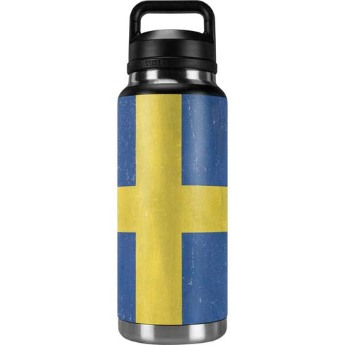 Sweden Flag Distressed YETI Rambler 36oz Bottle Skin